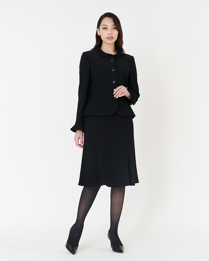 Frill Collar Black Jacket