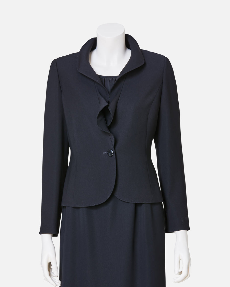 Frill Lapel Black Jacket