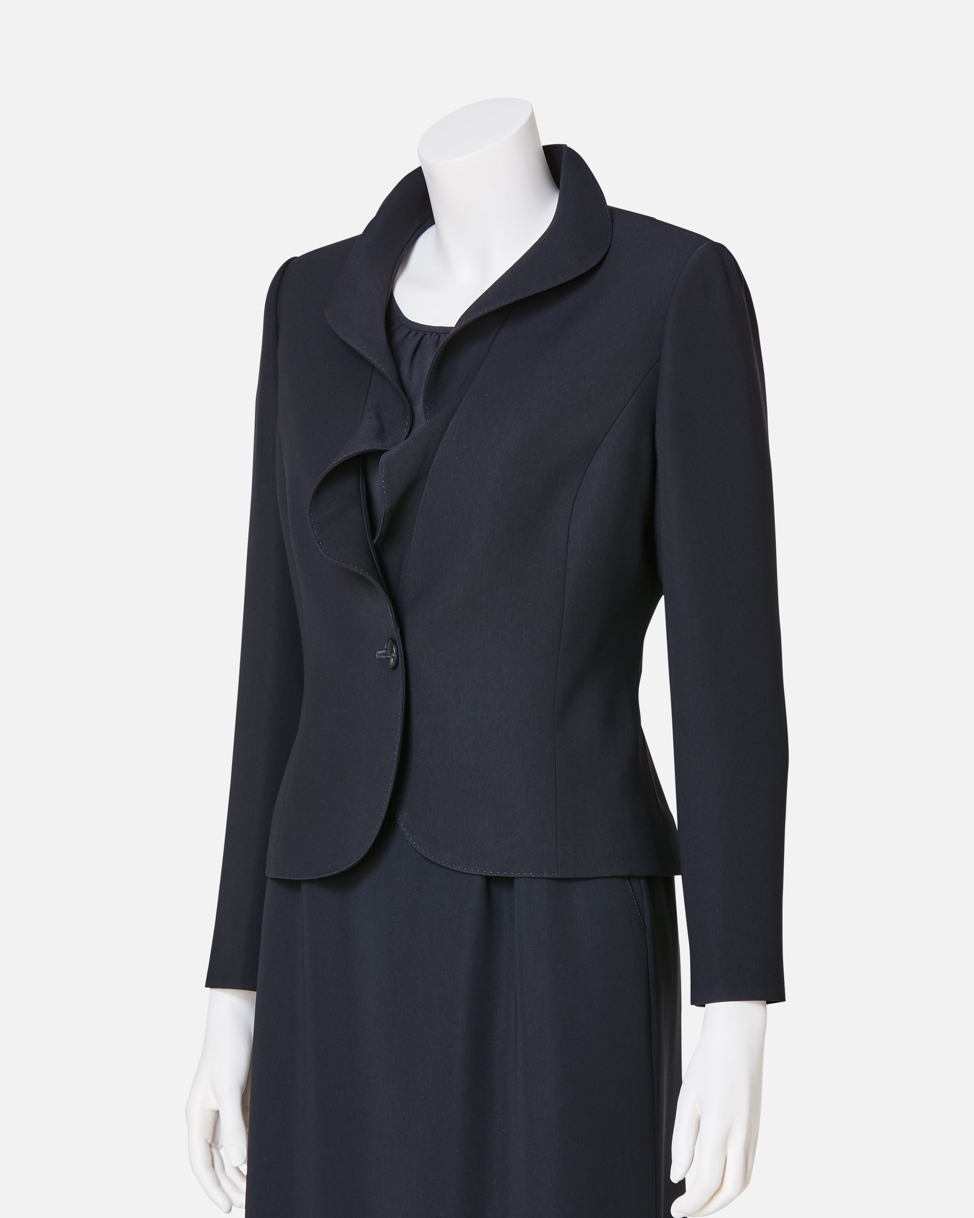 Frill Lapel Black Jacket