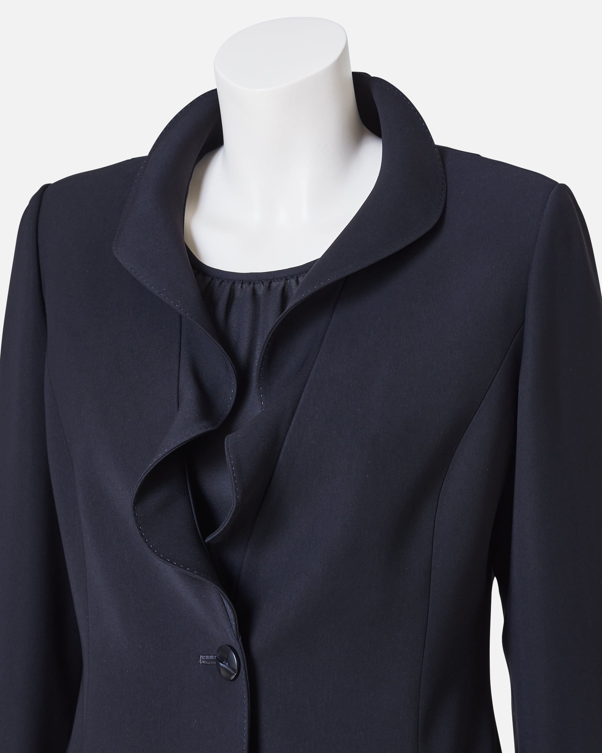 Frill Lapel Black Jacket