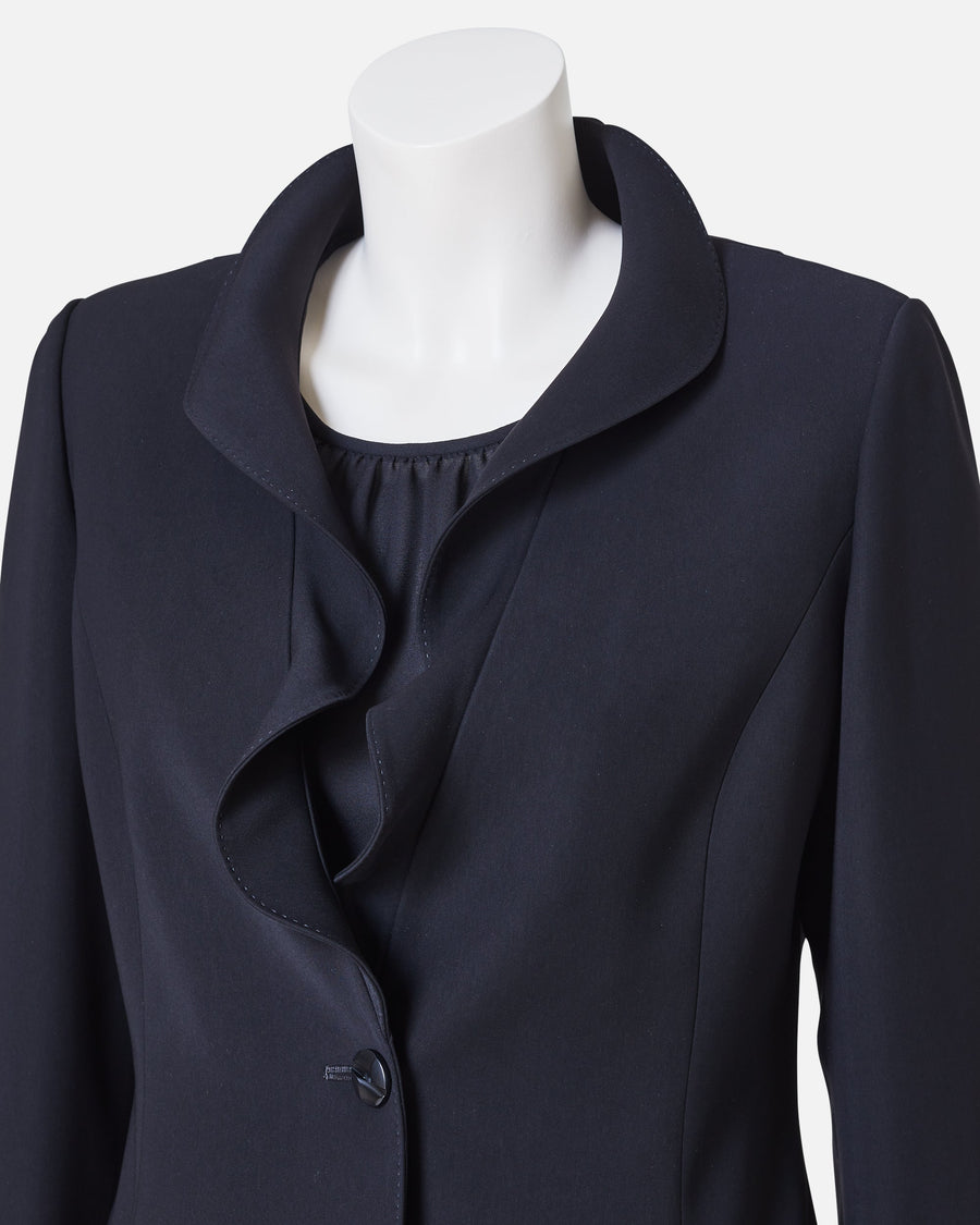 Frill Lapel Black Jacket