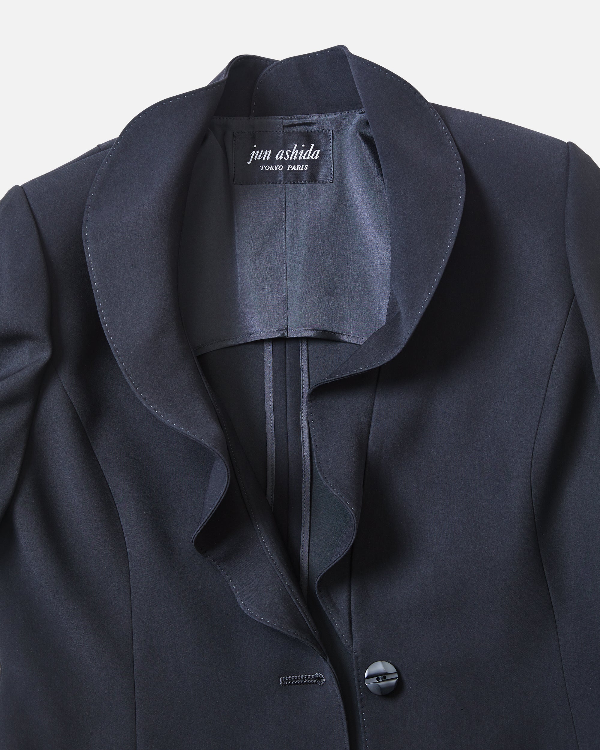 Frill Lapel Black Jacket