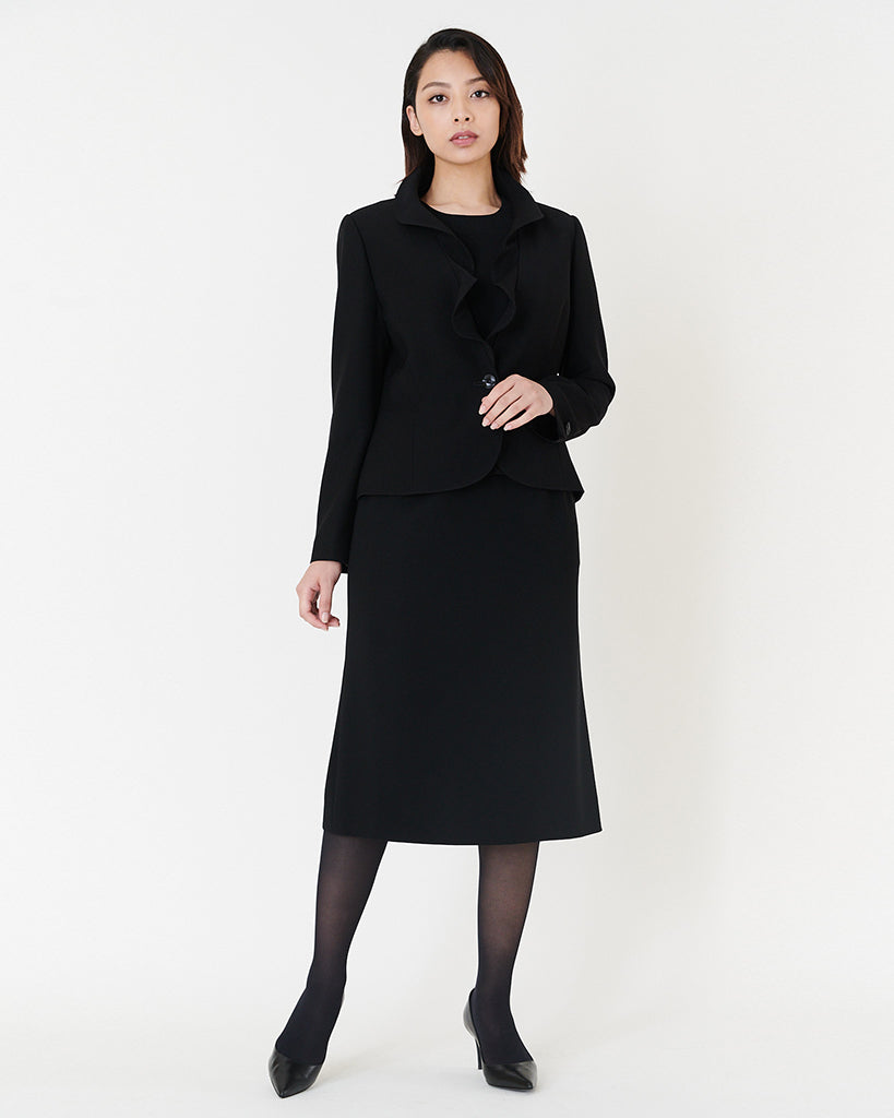 Frill Lapel Black Jacket