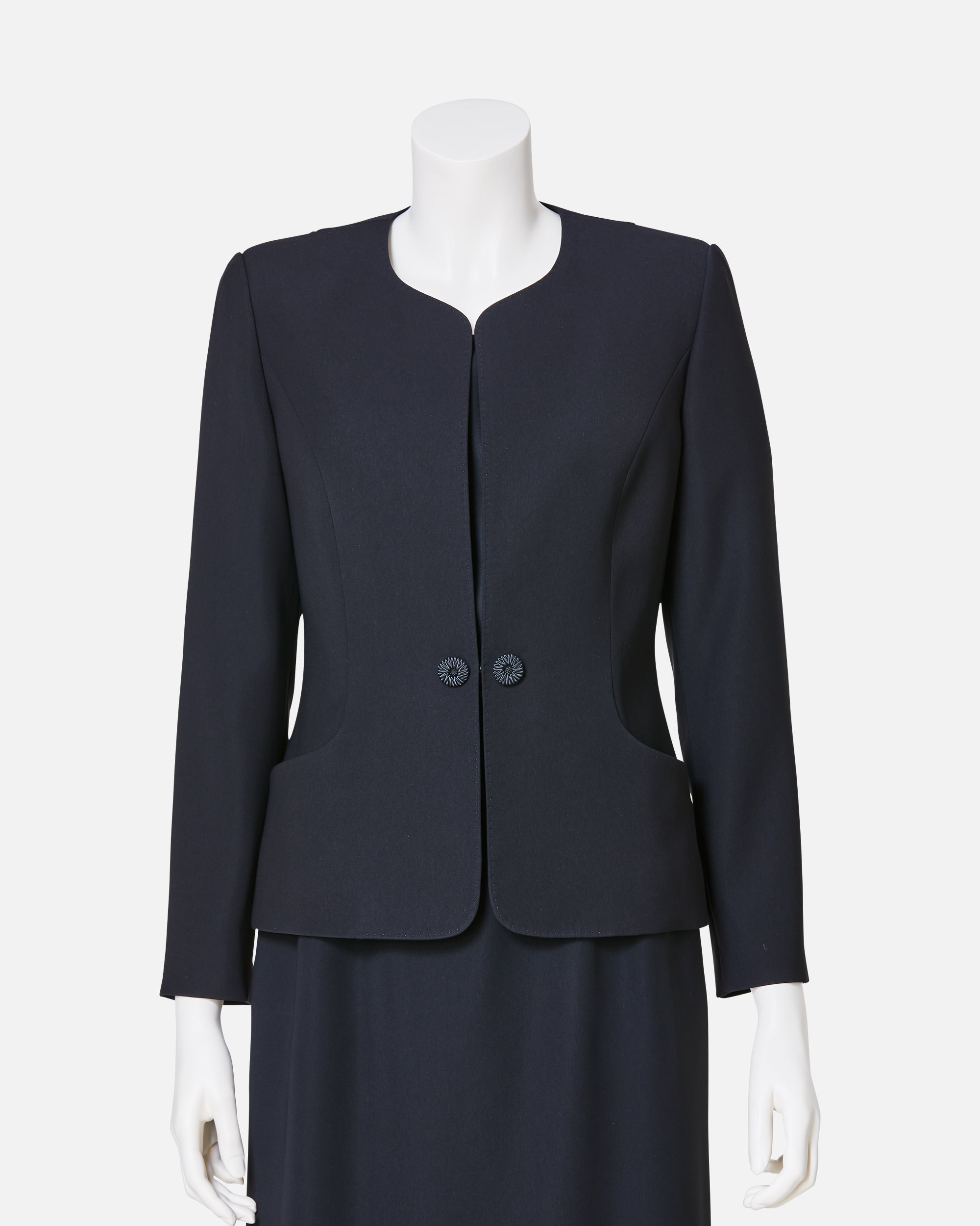 Collarless Black Jacket