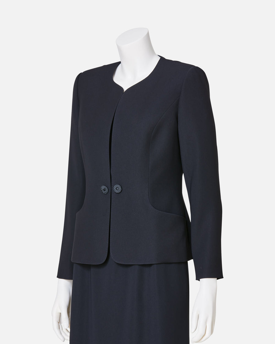 Collarless Black Jacket