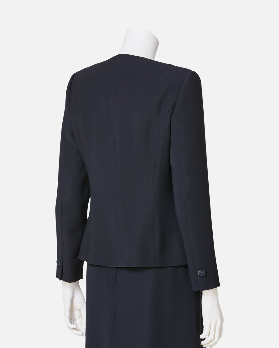 Collarless Black Jacket