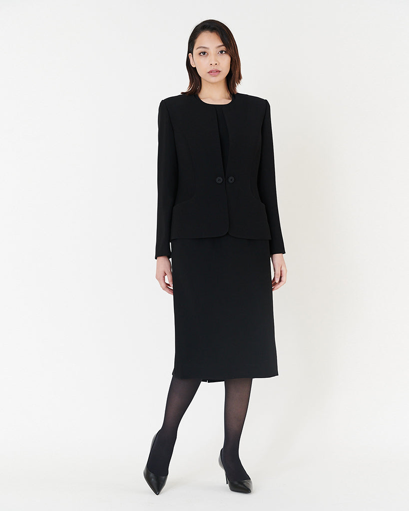 Collarless Black Jacket