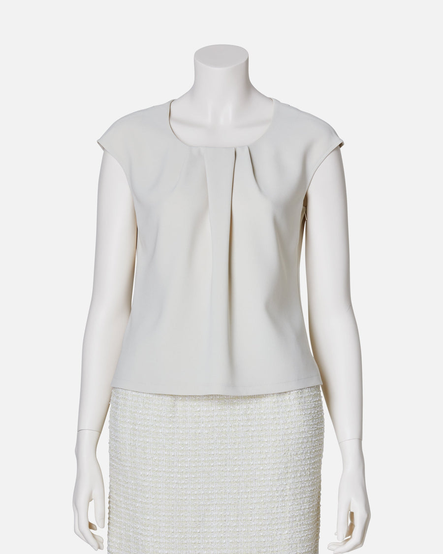 Pleat-Neck Blouse