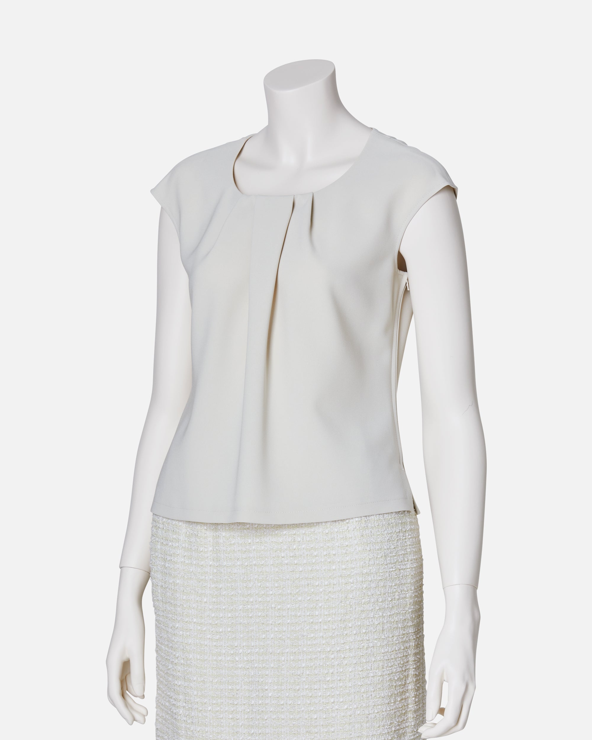 Pleat-Neck Blouse