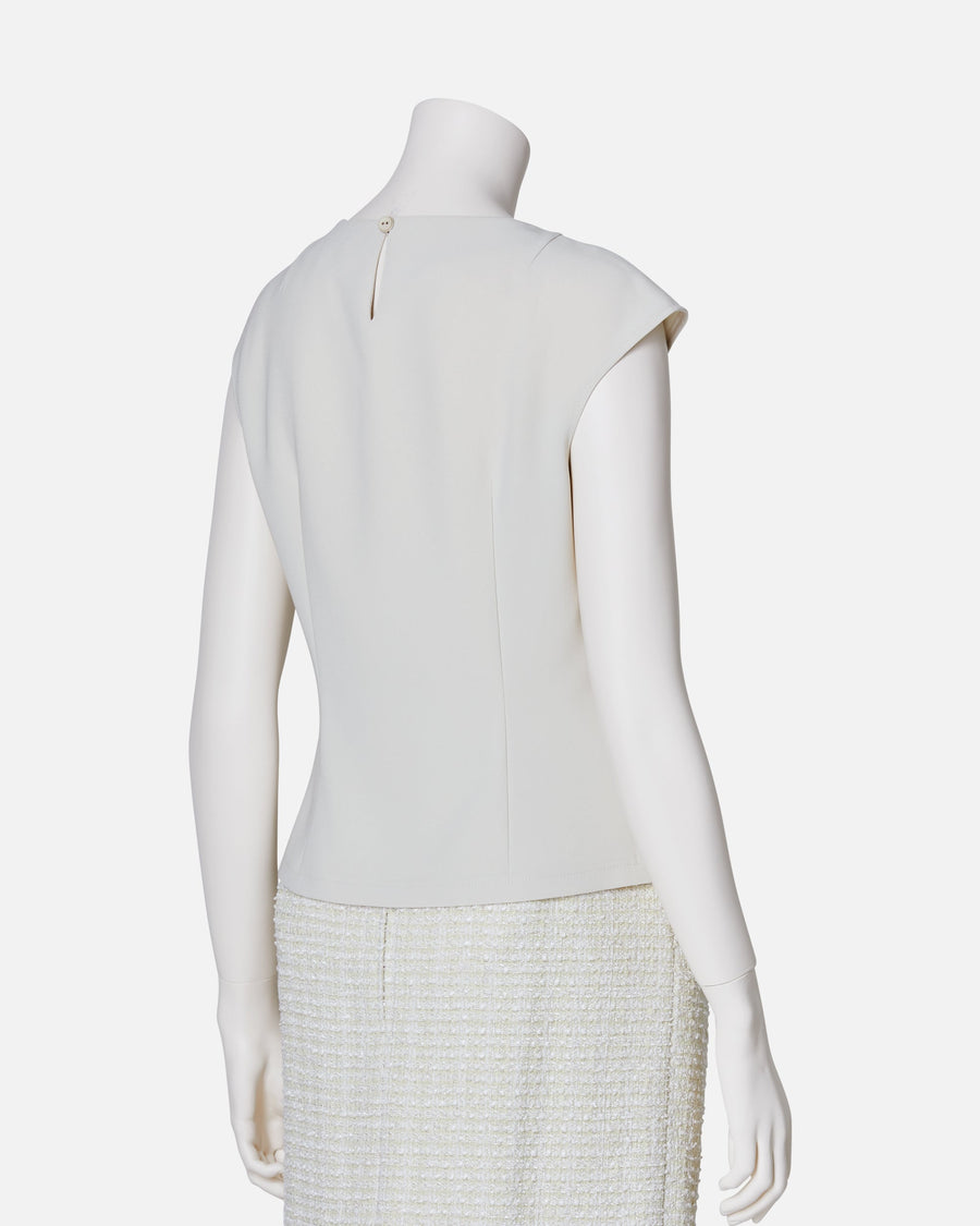 Pleat-Neck Blouse