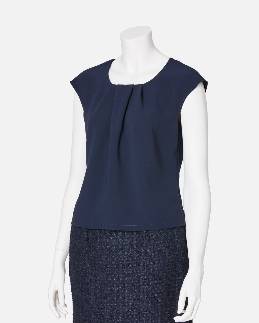 Pleat-Neck Blouse