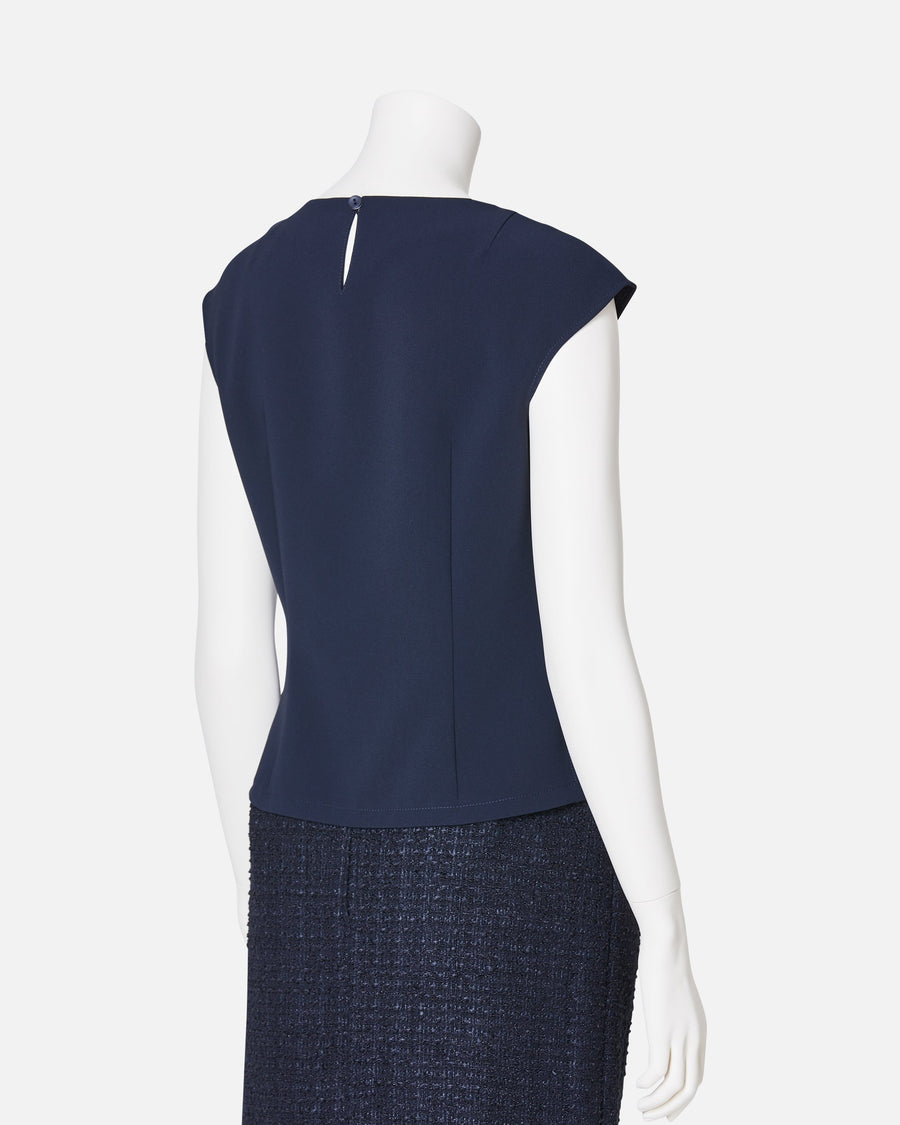 Pleat-Neck Blouse