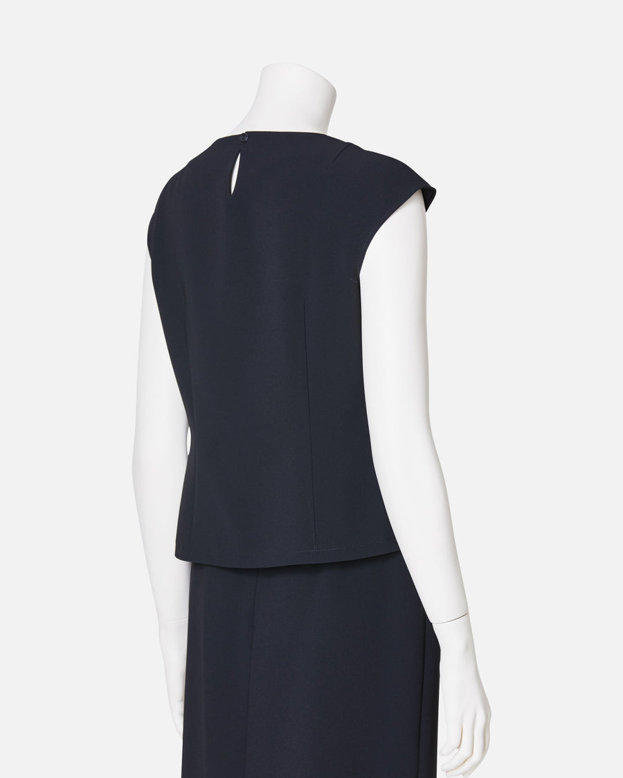 Pleat-Neck Blouse