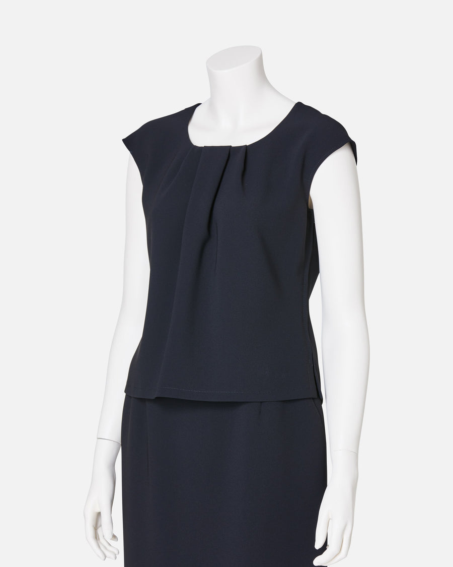 Pleat-Neck Blouse
