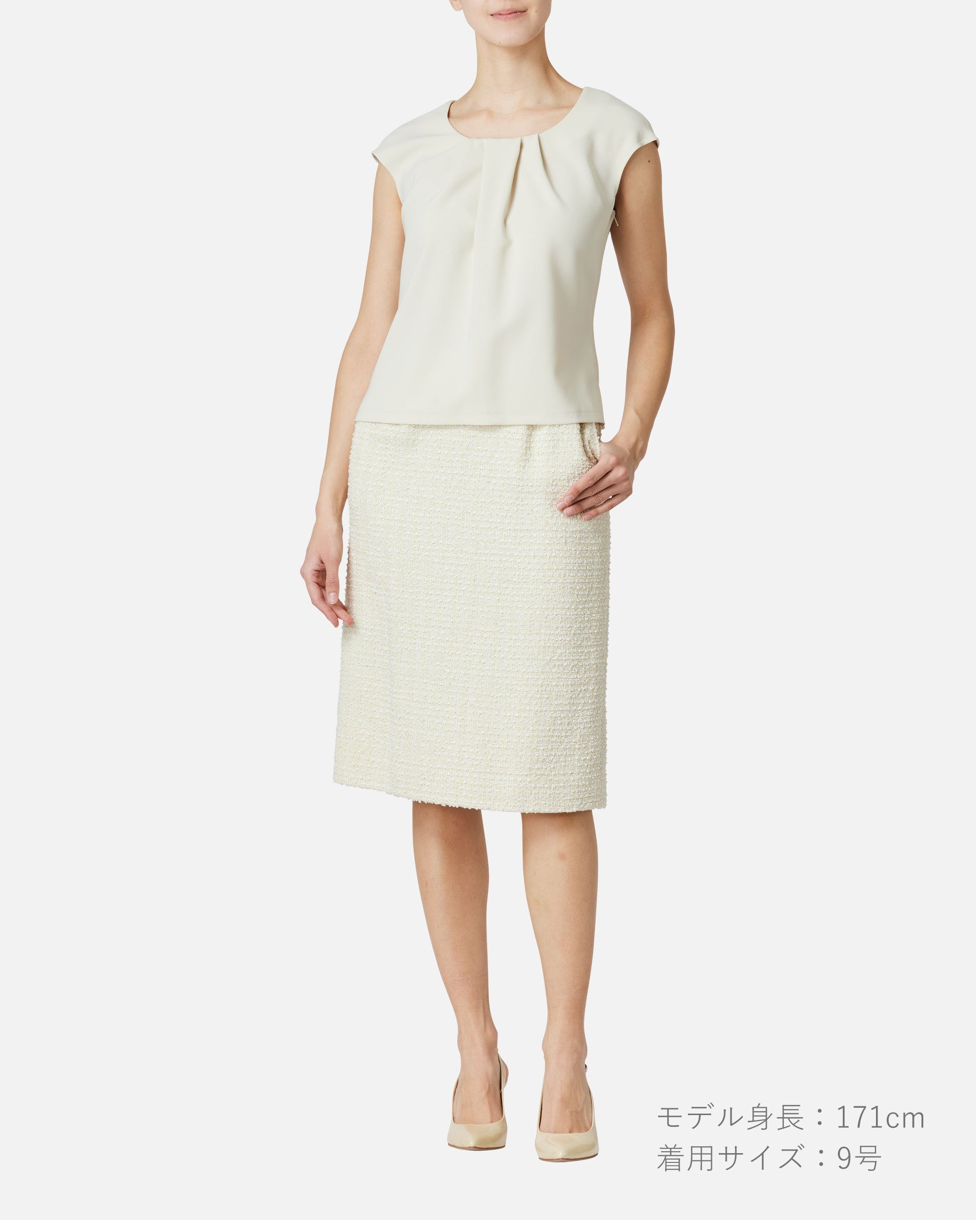 Pleat-Neck Blouse