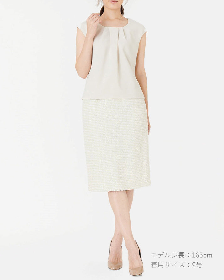 Pleat-Neck Blouse