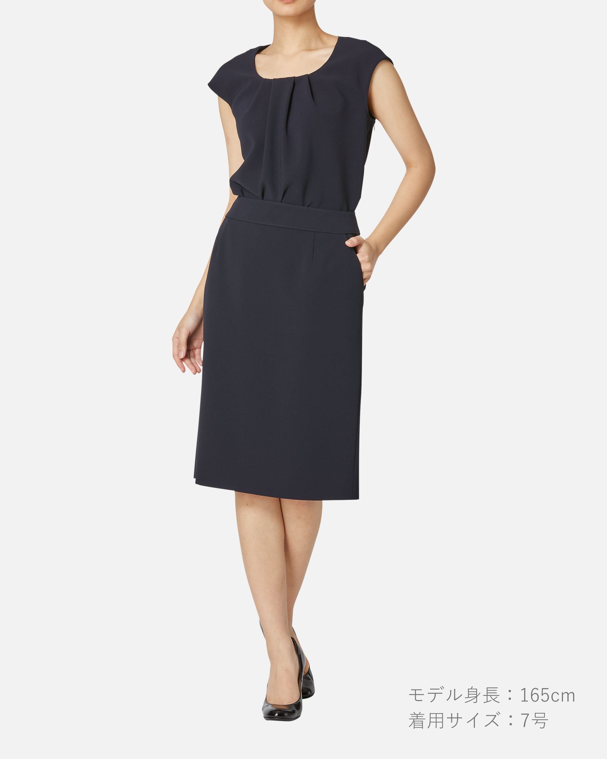 Pleat-Neck Blouse