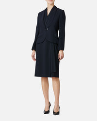 Cache-Coeur Dress with Drape Chiffon Collar