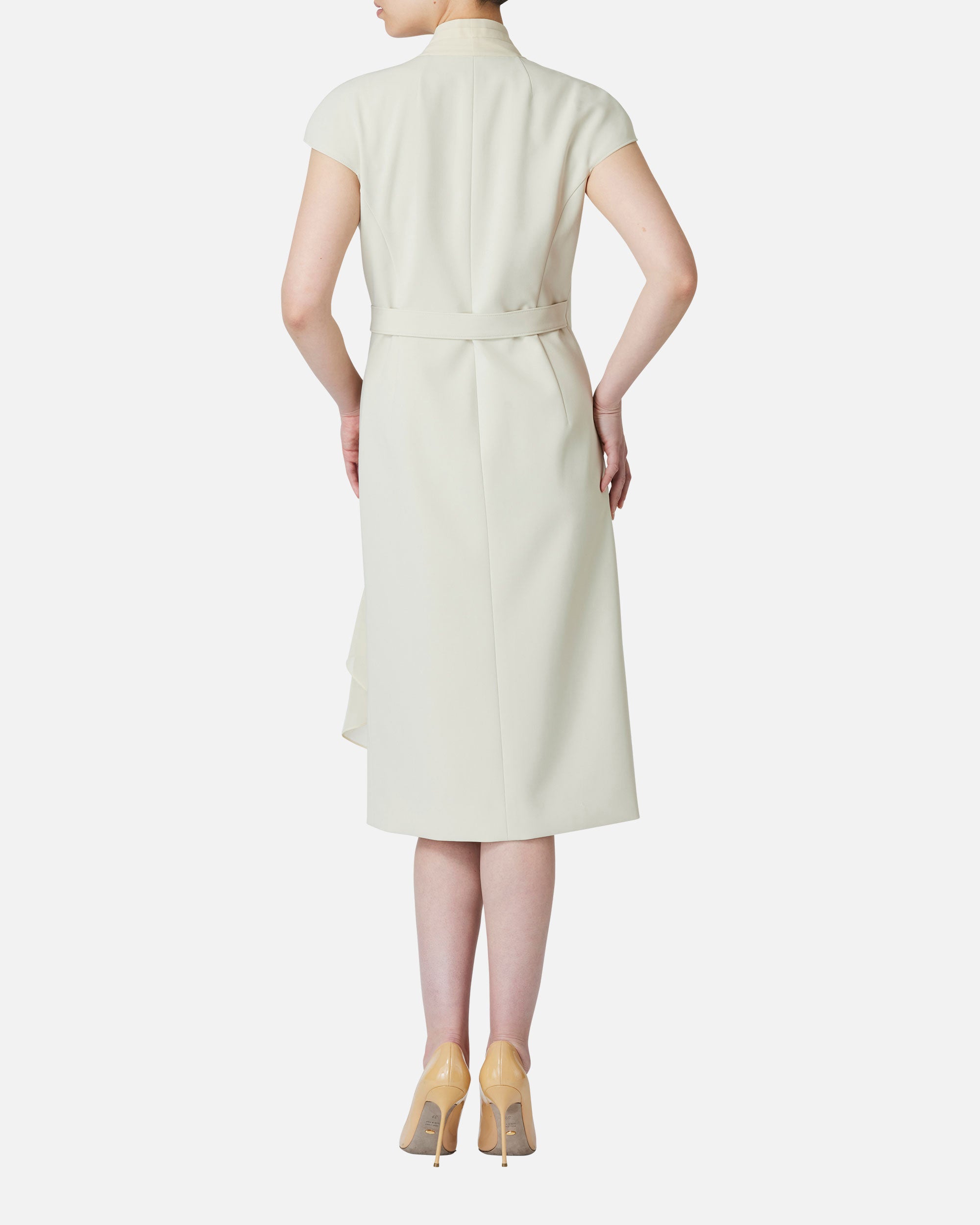 Cache-Coeur Dress with Drape Chiffon Collar