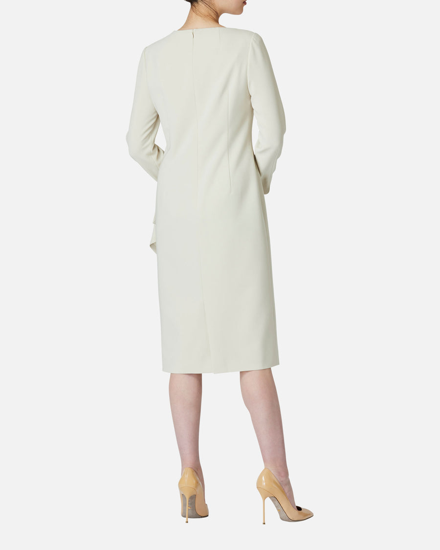 Triacetate Polyester Blended Draped Dress