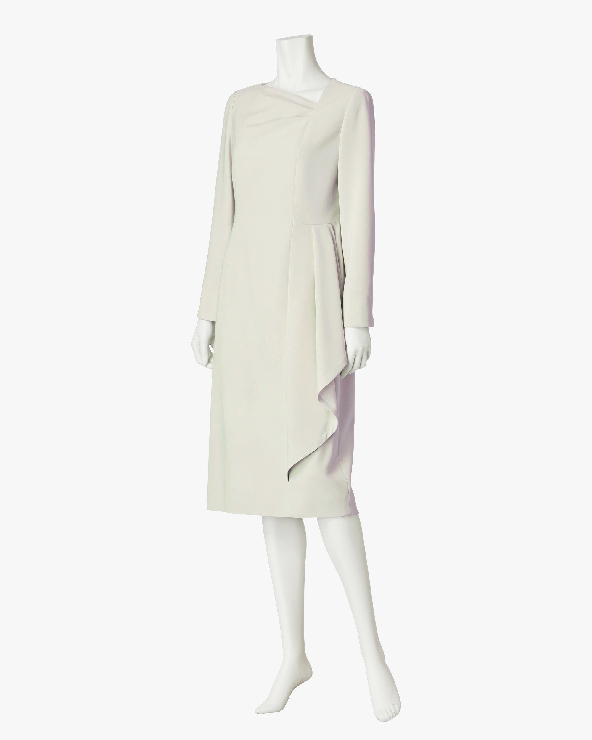 Triacetate Polyester Blended Draped Dress