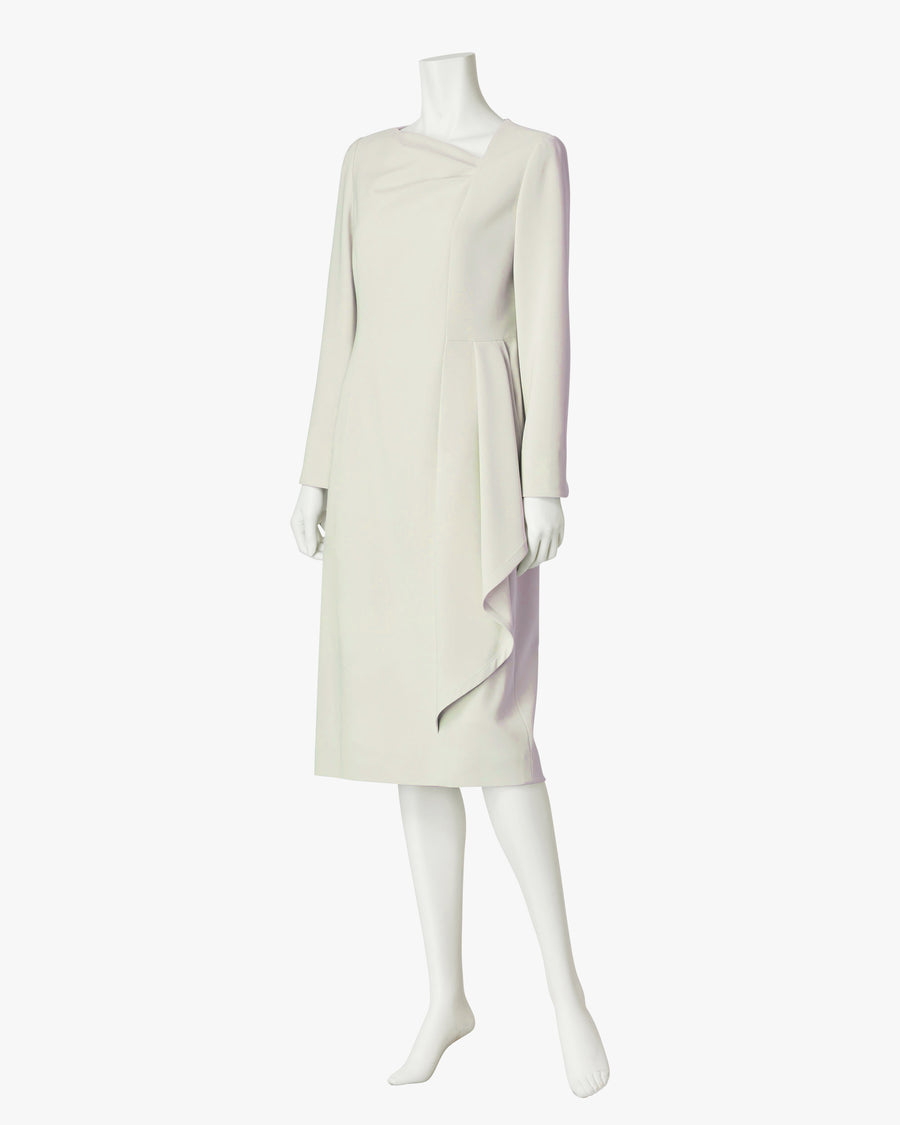 Triacetate Polyester Blended Draped Dress