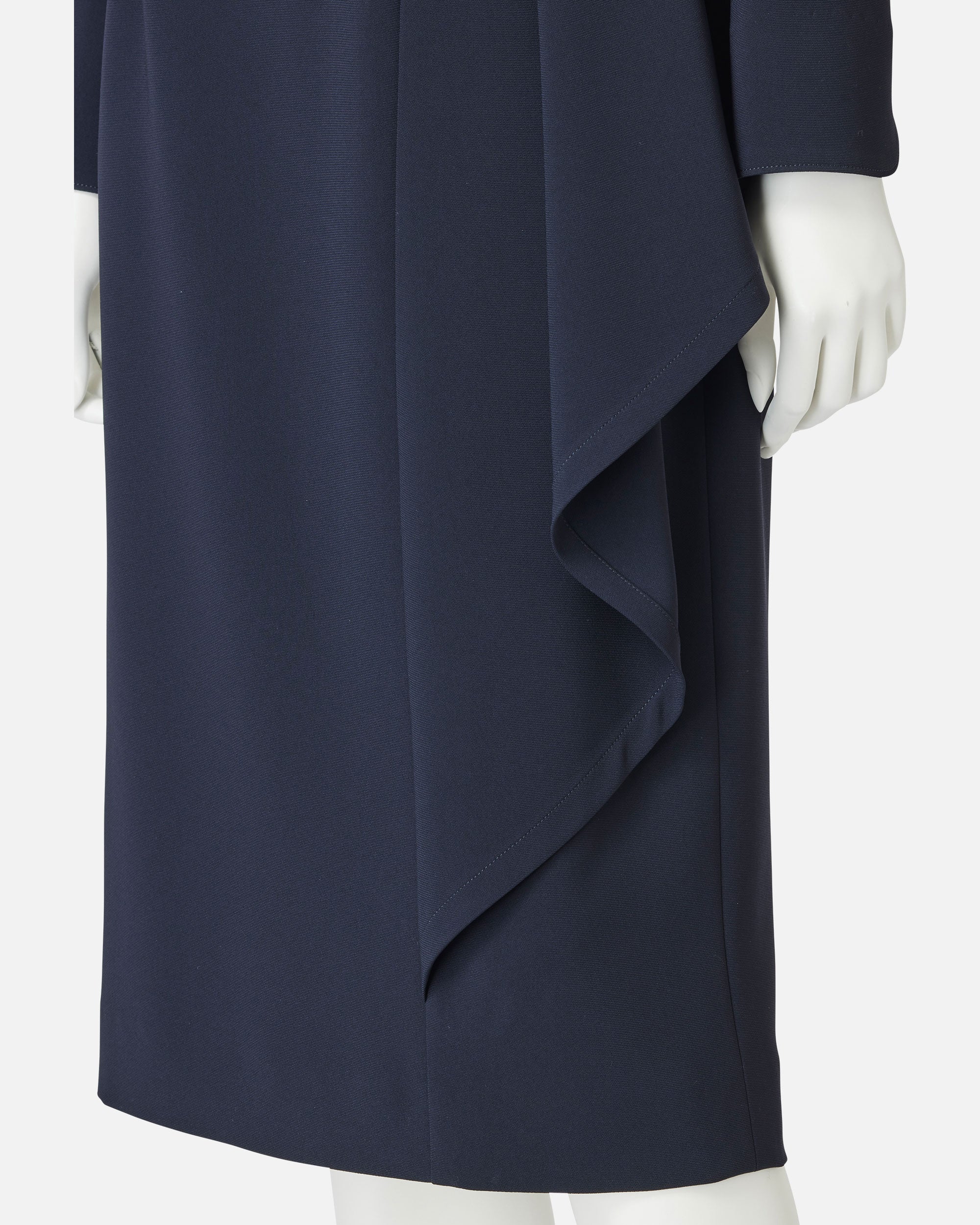 Triacetate Polyester Blended Draped Dress