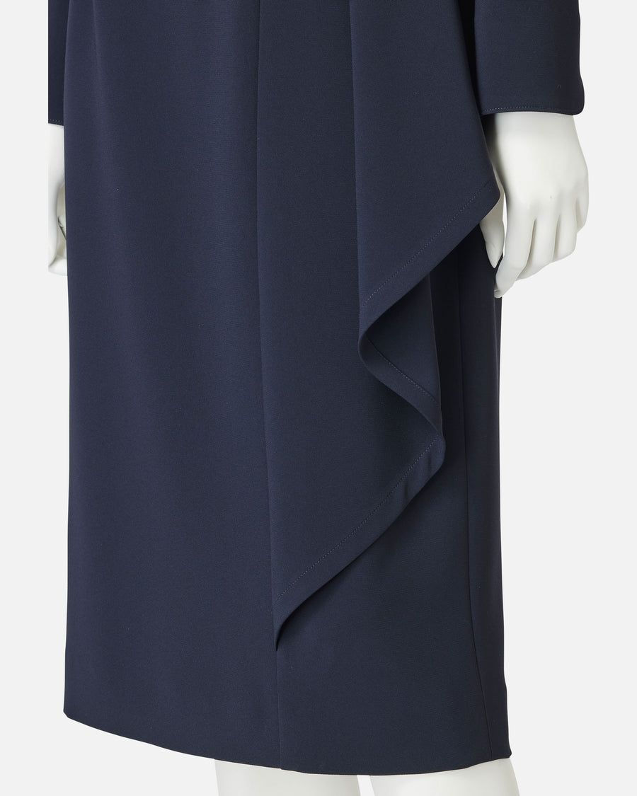 Triacetate Polyester Blended Draped Dress