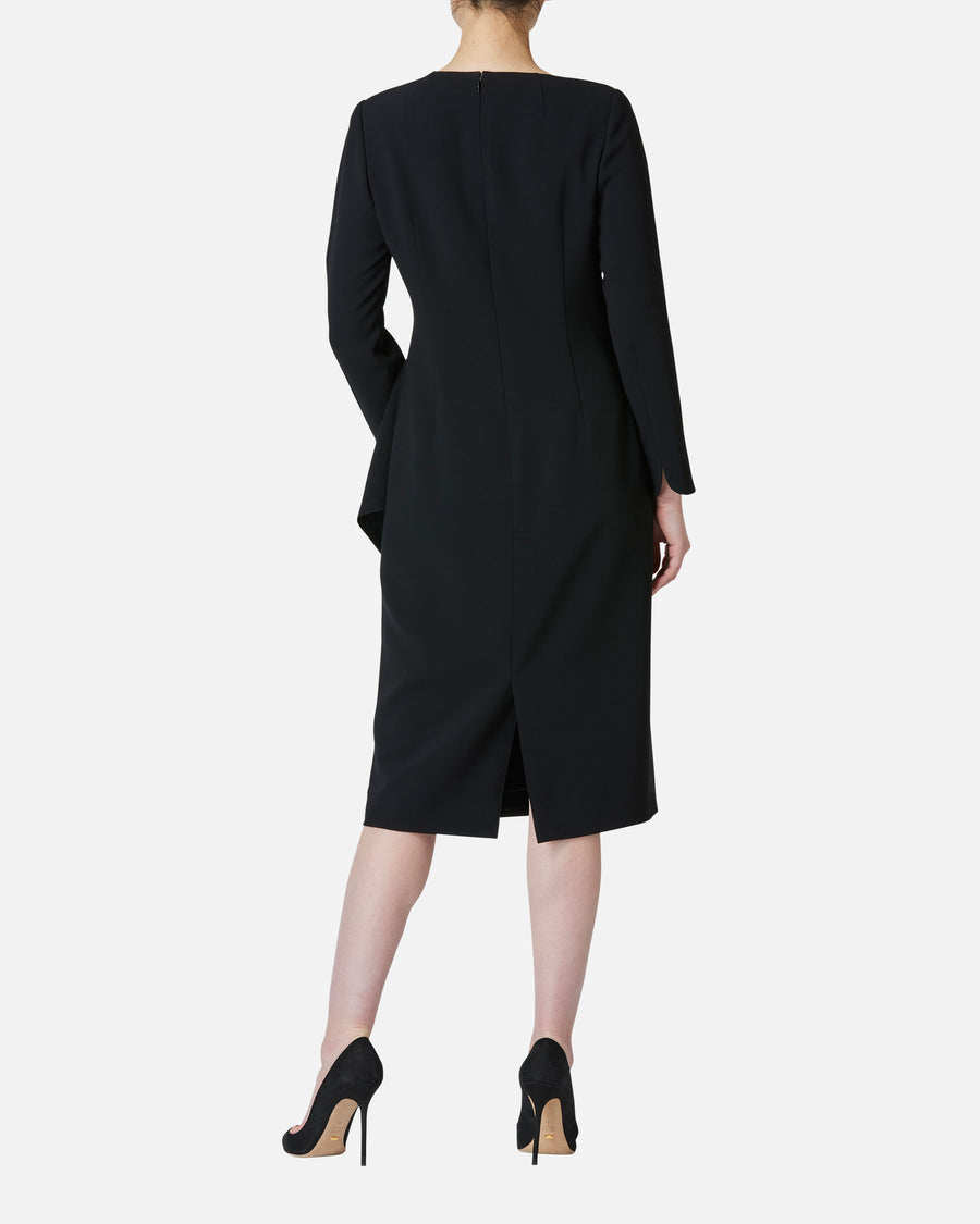 Triacetate Polyester Blended Draped Dress