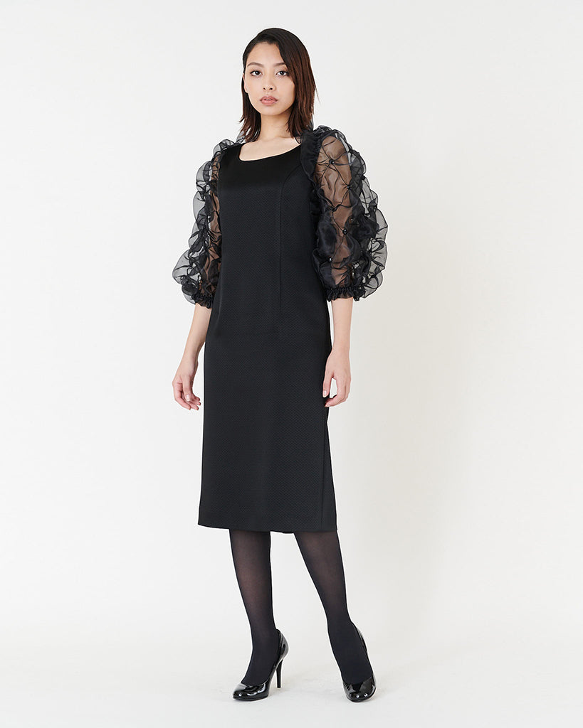 SHIRRING BOLERO with Beads