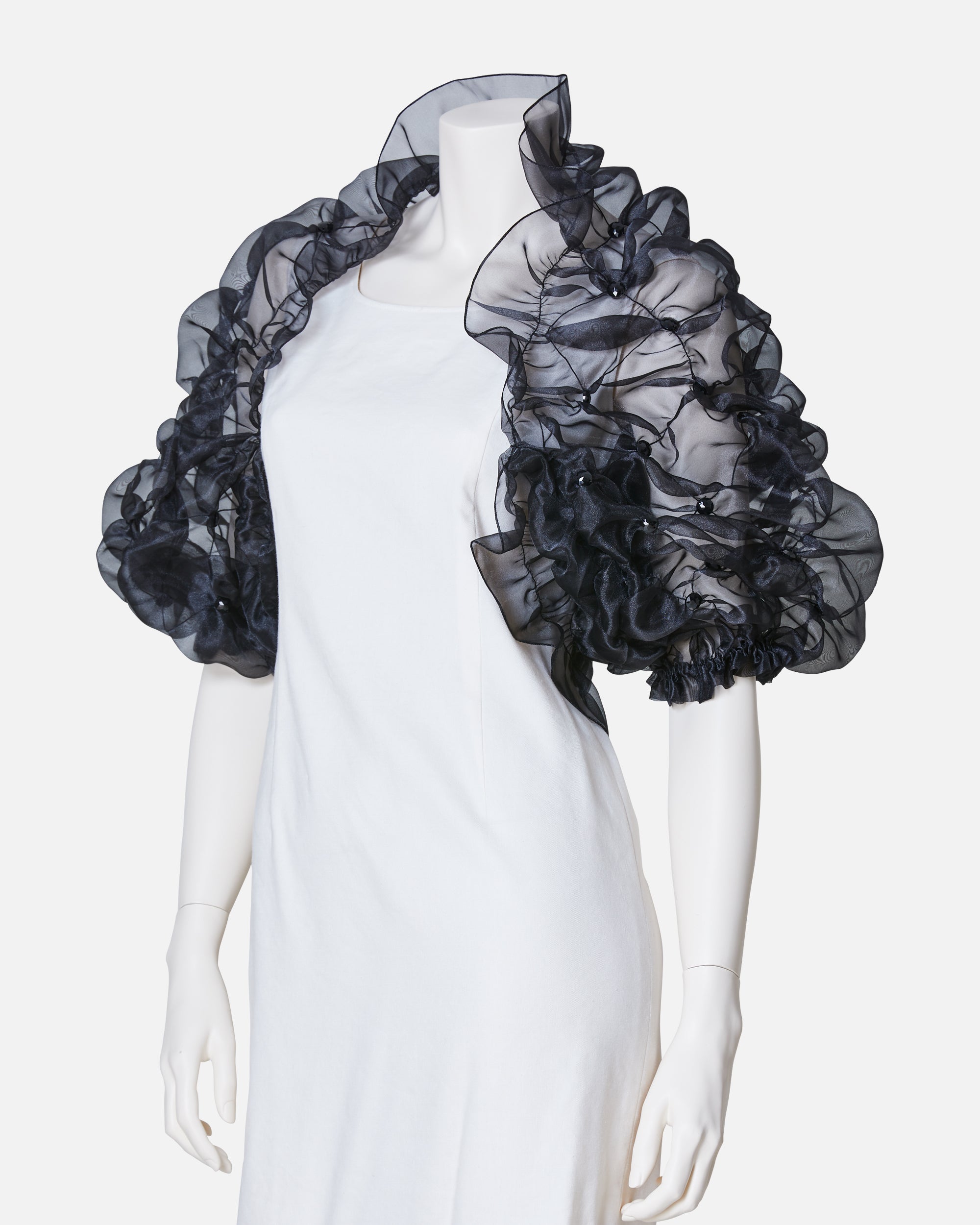 SHIRRING BOLERO with Beads