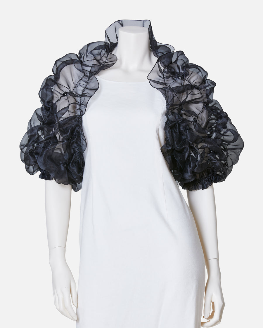 SHIRRING BOLERO with Beads