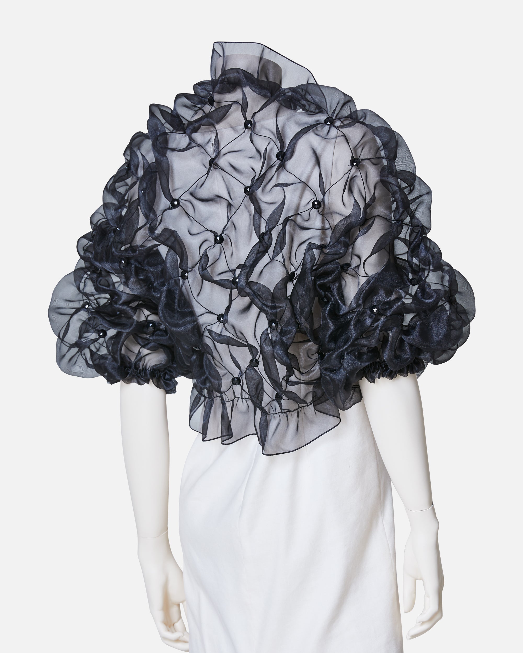 SHIRRING BOLERO with Beads