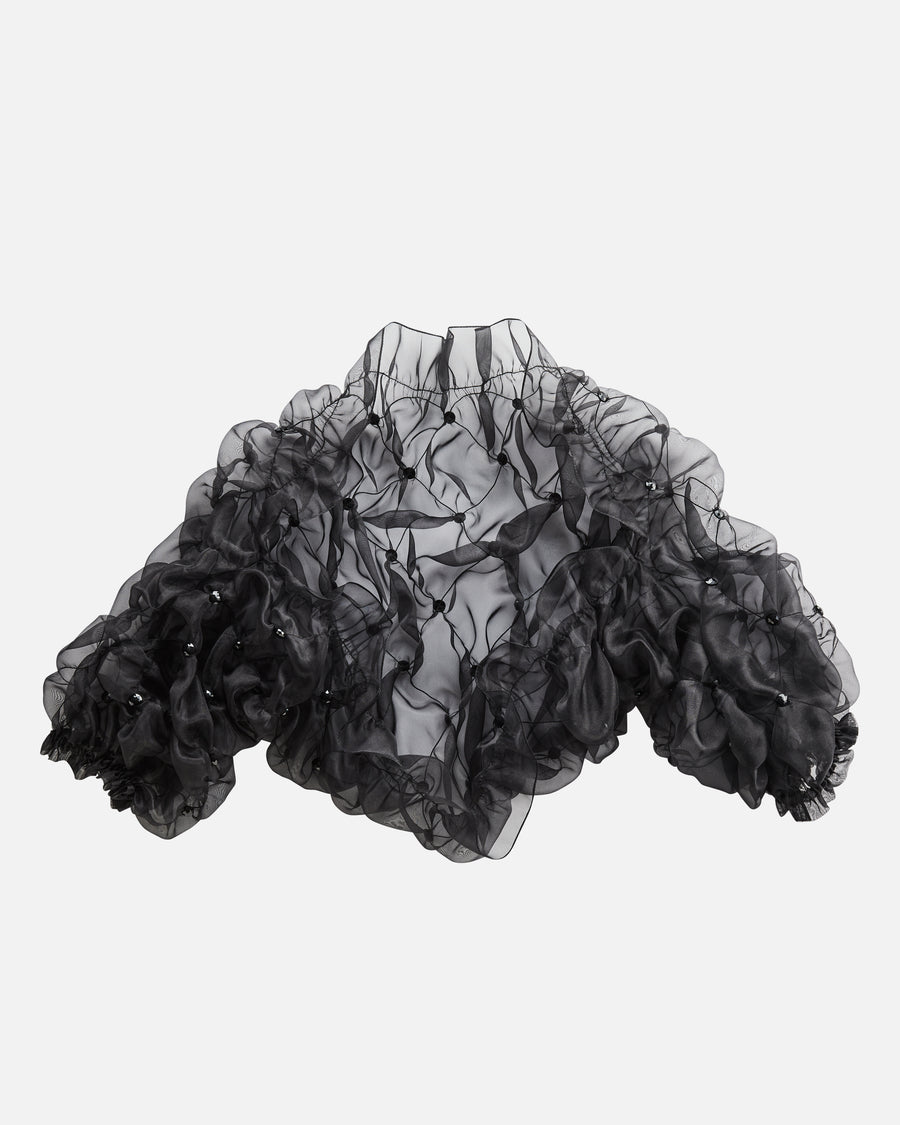 SHIRRING BOLERO with Beads